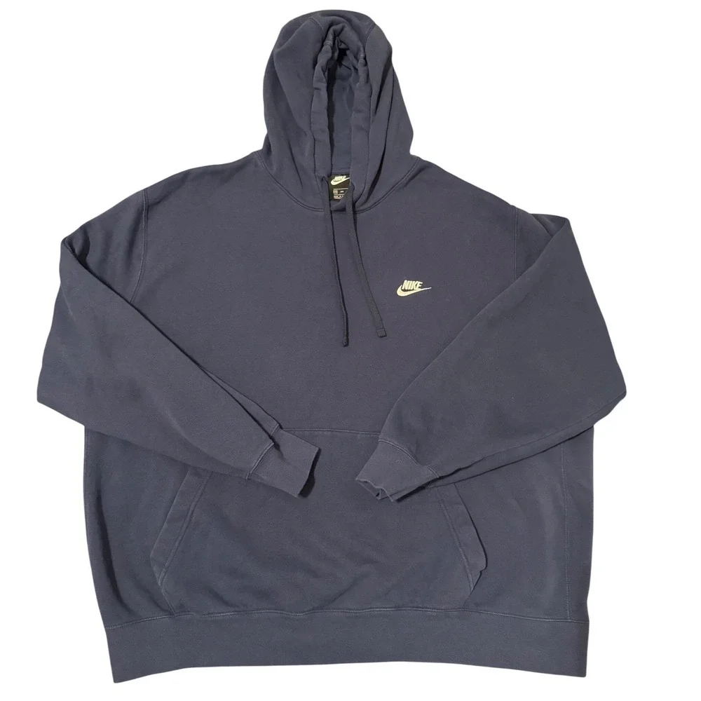 Vintage Nike Men's Navy Blue‎ Pullover Hoodie Sweatshirt 3XL 3TG 3EG